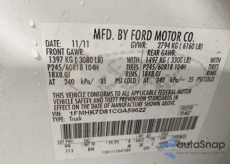 2012 Ford Explorer Xlt from USA, damaged, VIN 1FMHK7D81CGA59622